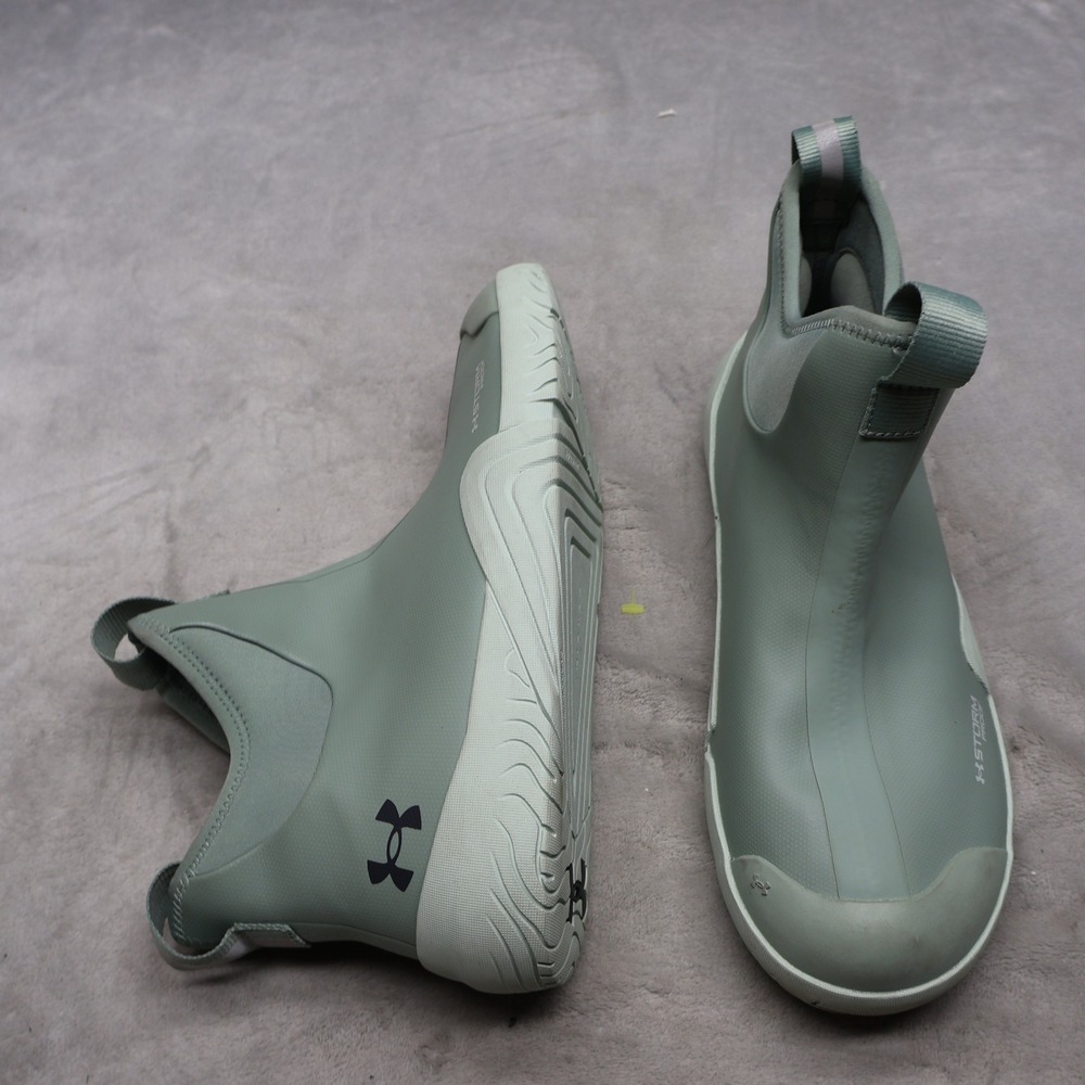 Under Armour Men 9D Deck Boots Green Charged Shoreman Waterproof Pull On Fishing